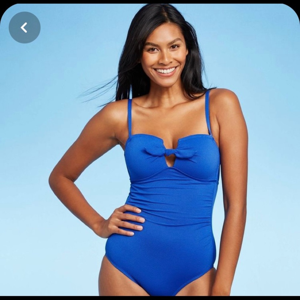 Pique bandeau high coverage one piece Kona Sol EUC sold out color!